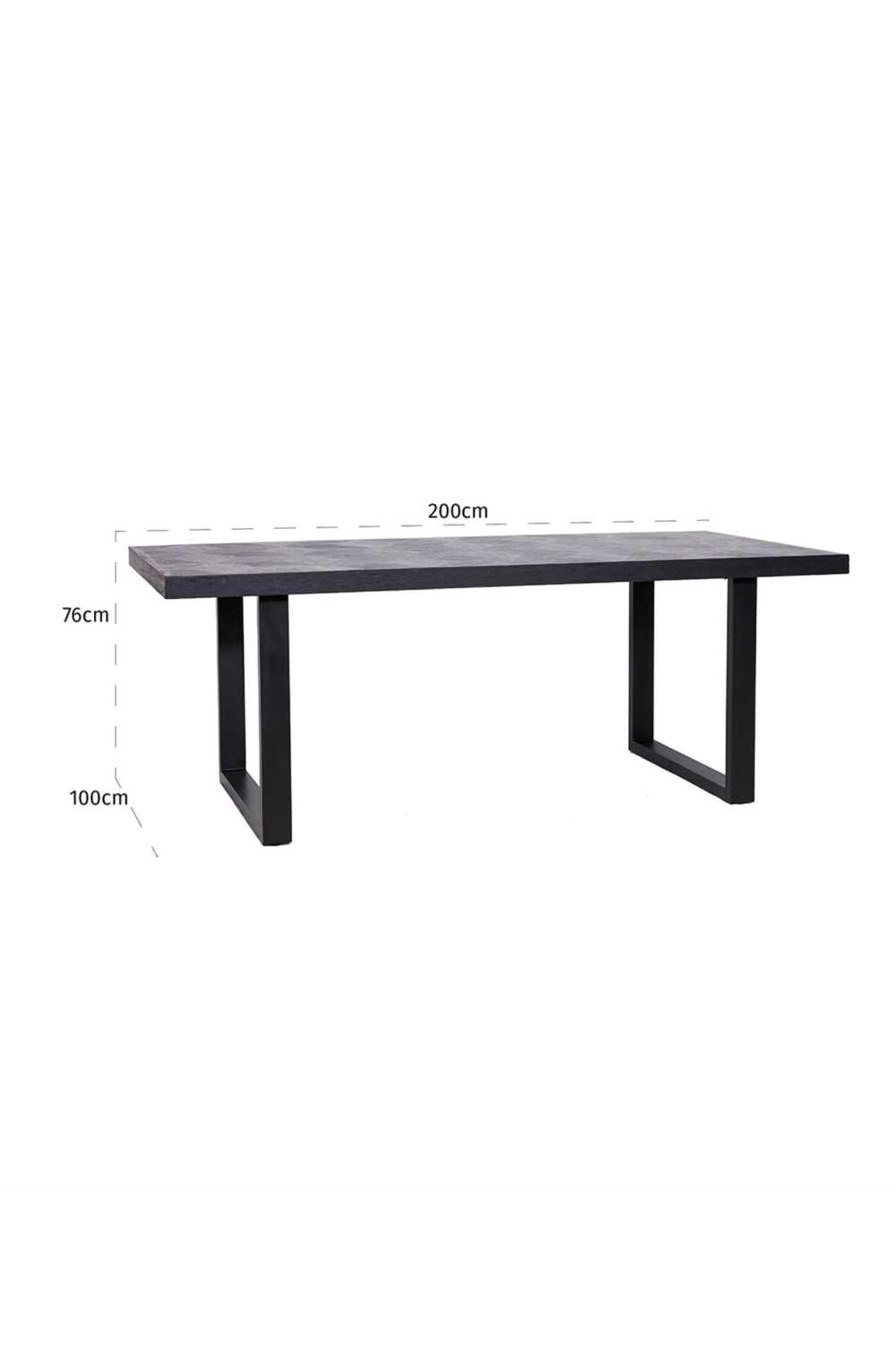 Black Oak U-Leg Dining Table M | Oroa.com