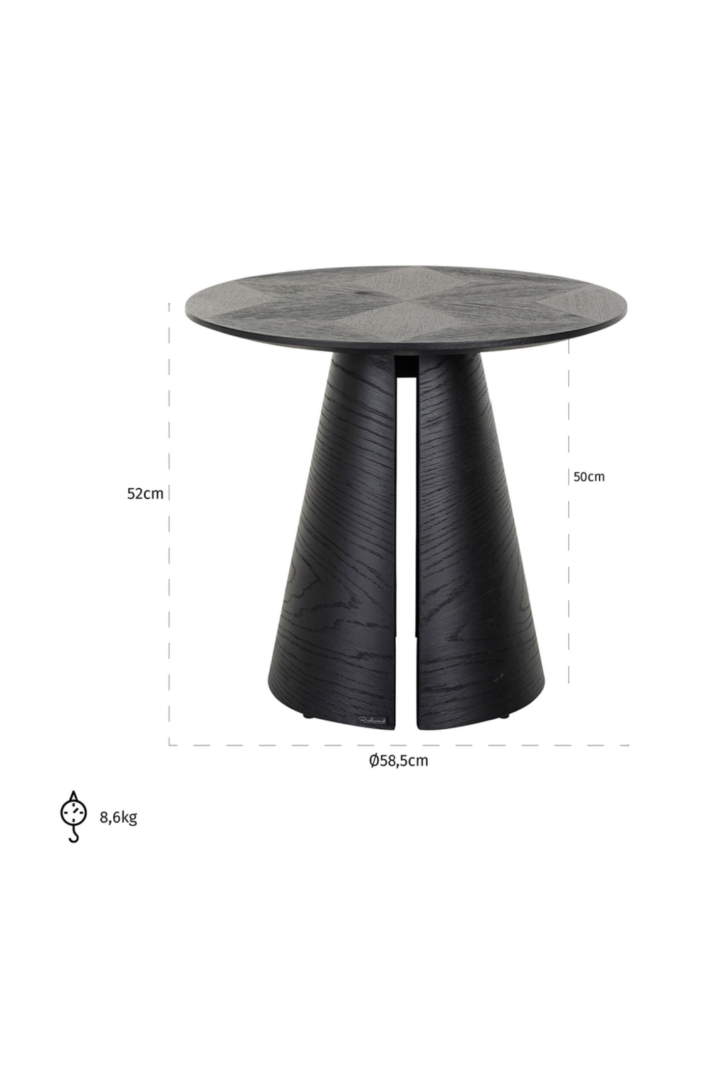 Black Oak Pedestal End Table | Oroa.com