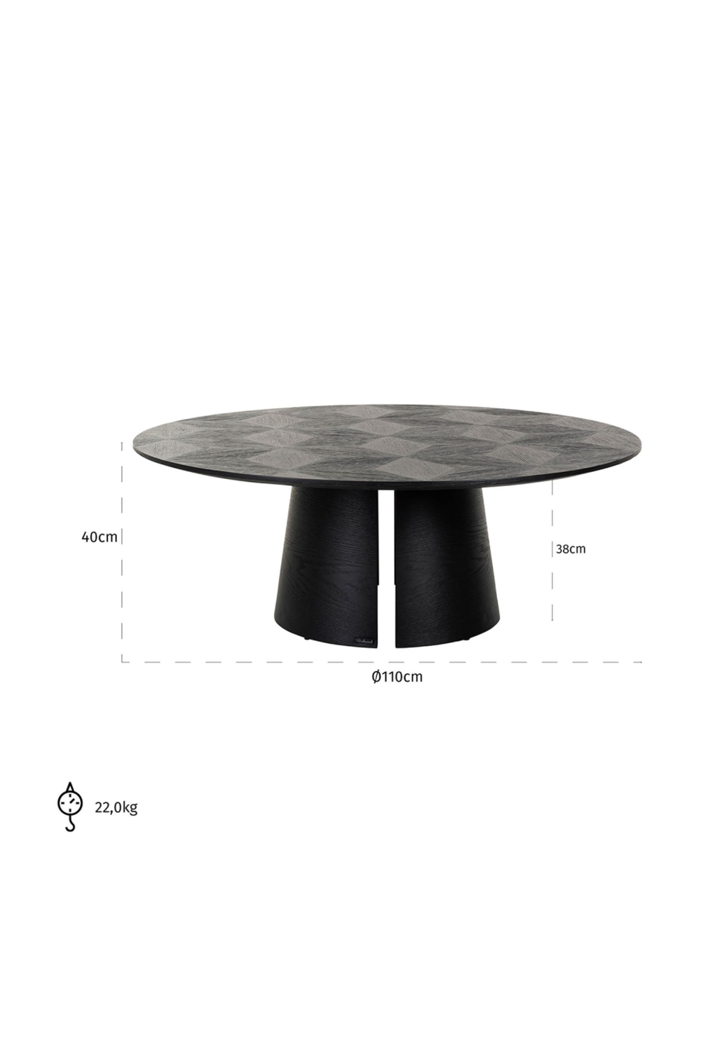 Black Oak Pedestal Coffee Table | Oroa.com