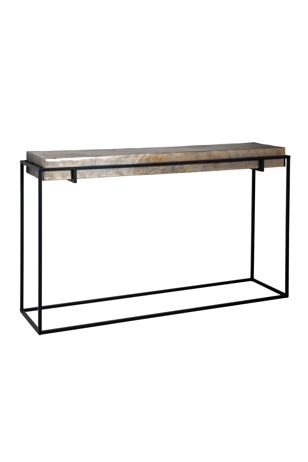 Champagne Gold Aluminum Console Table | Richmond Interiors Calloway | Oroa.com