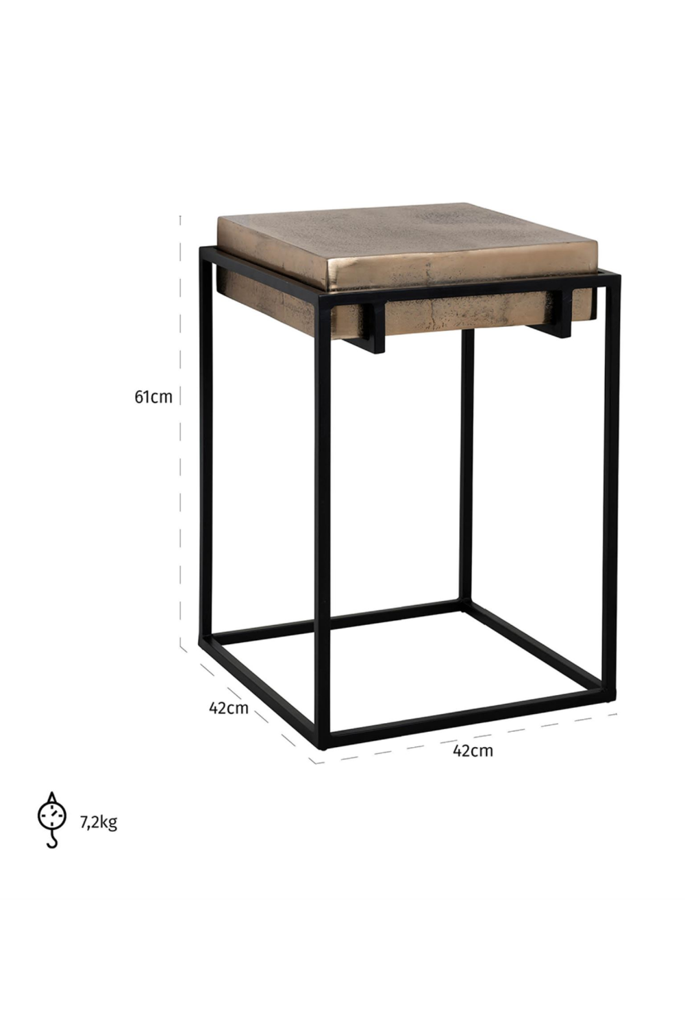 Rustic Aluminum End Table | Oroa.com