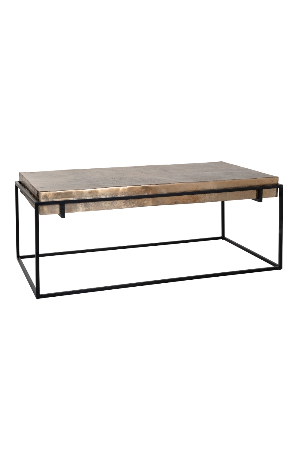 Rectangular Gold Aluminum Coffee Table | Oroa.com