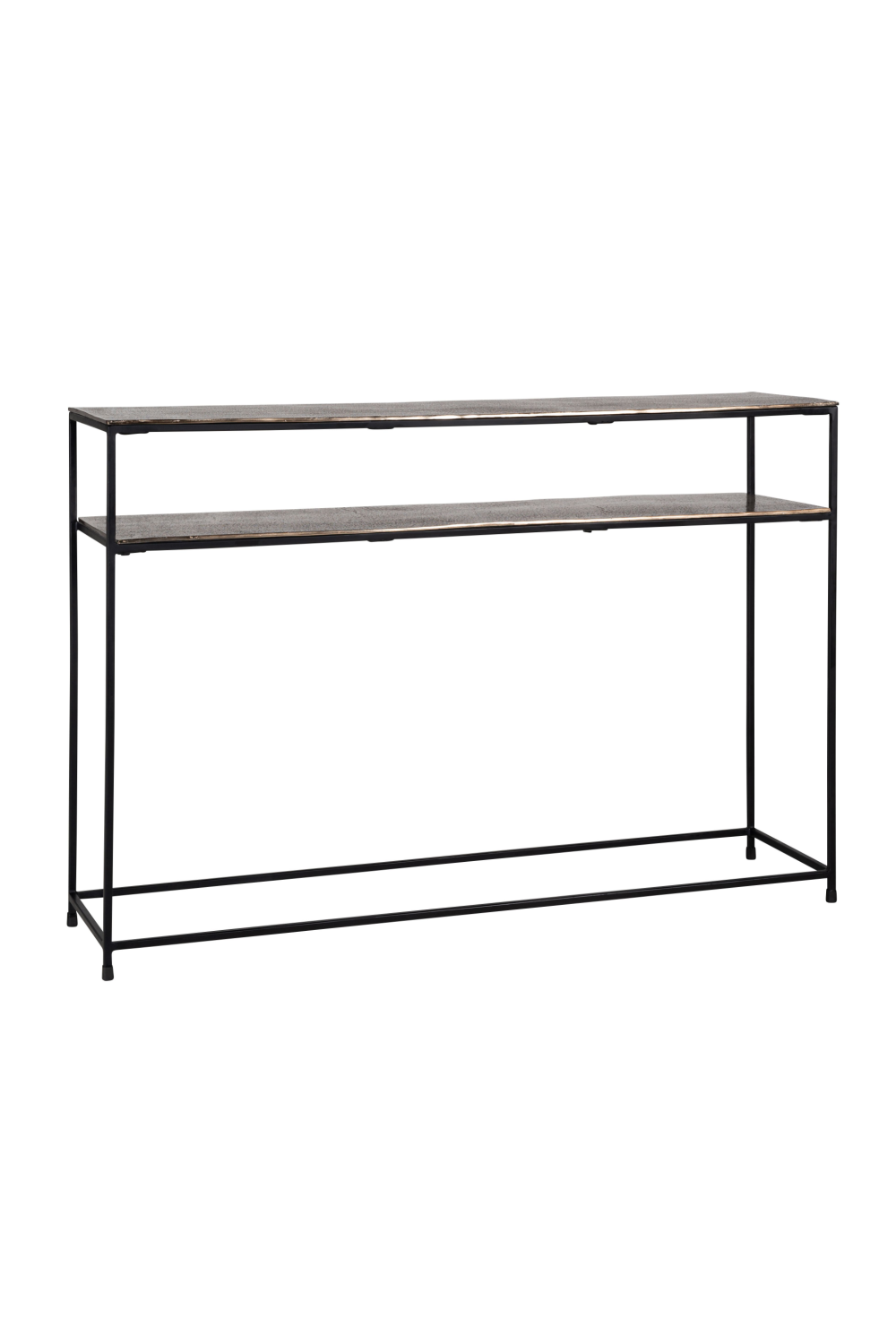 Champagne Gold Double Shelf Console Table | Oroa.com