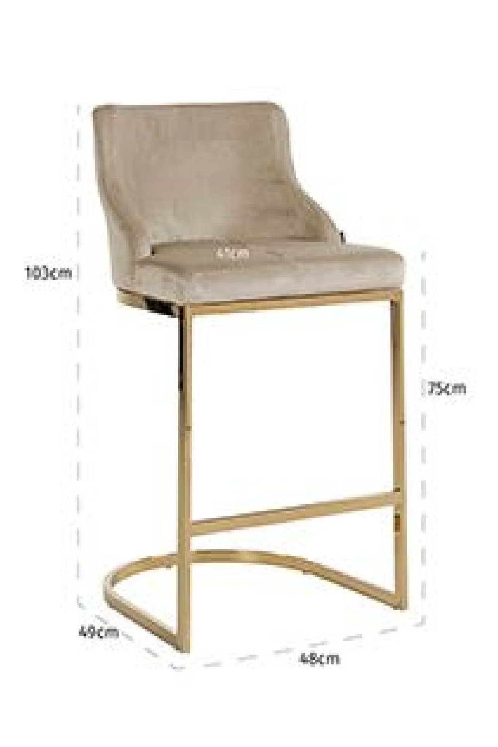 Khaki Velvet Bar Stool | Richmond Interiors Bolton | Oroa.com