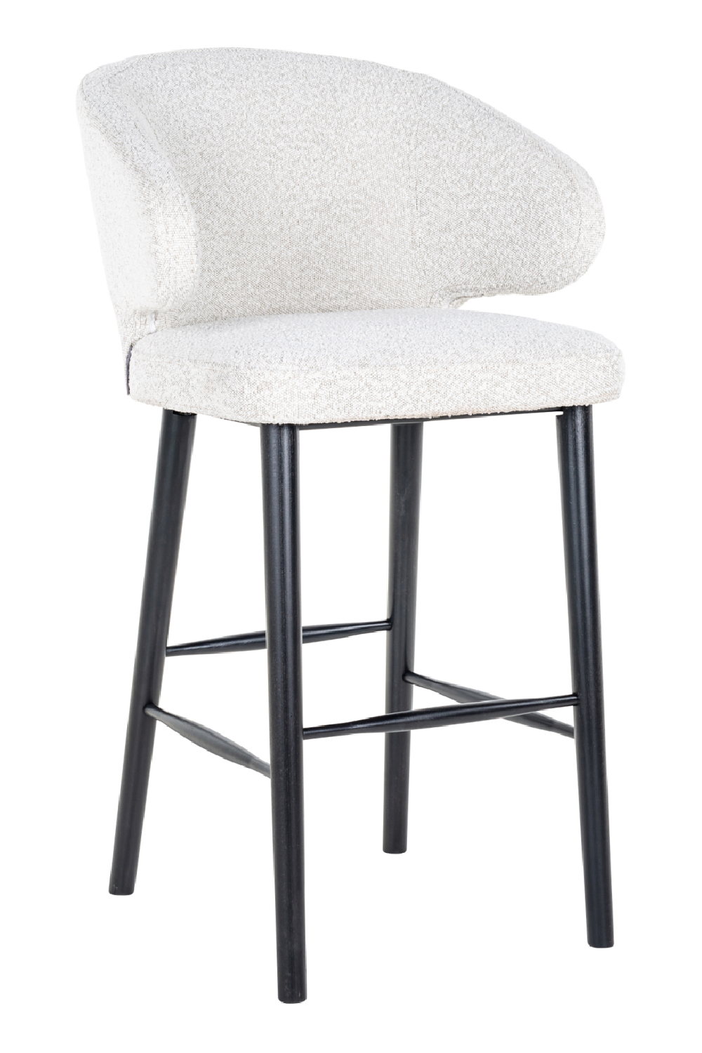 White Bouclé Bar Stool | Oroa.com
