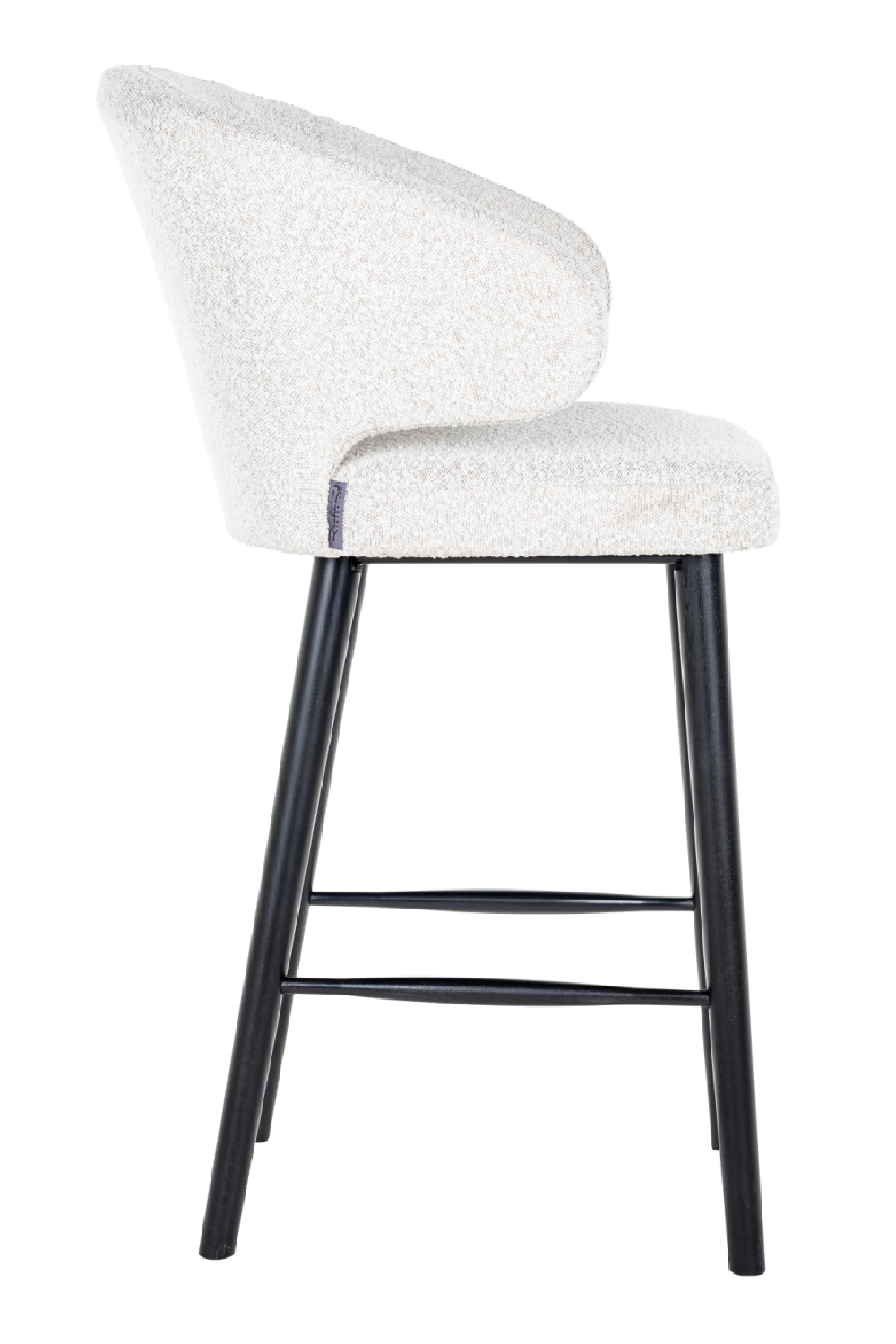 White Bouclé Bar Stool | Oroa.com