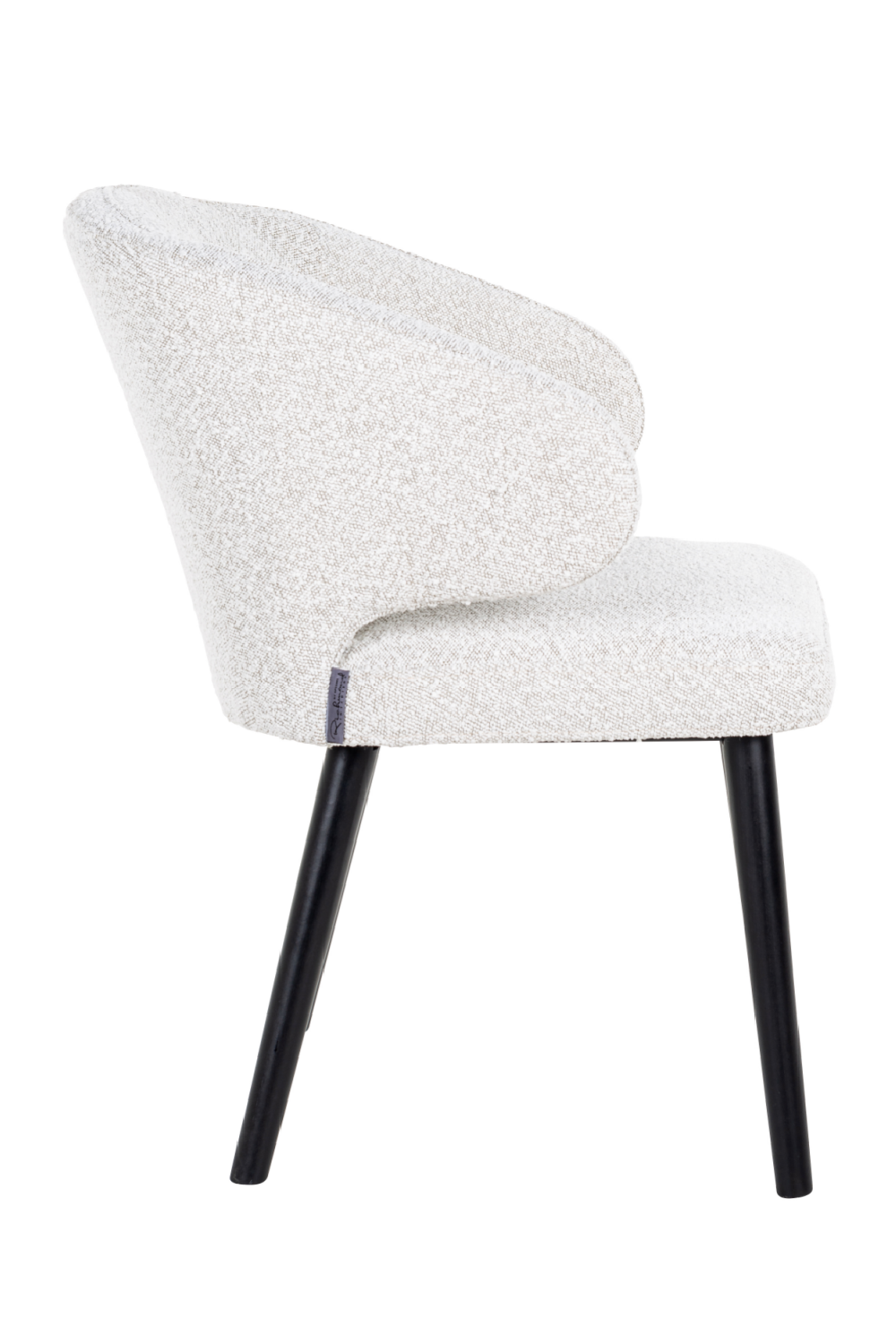 White Bouclé Modern Dining Chair | Oroa.com