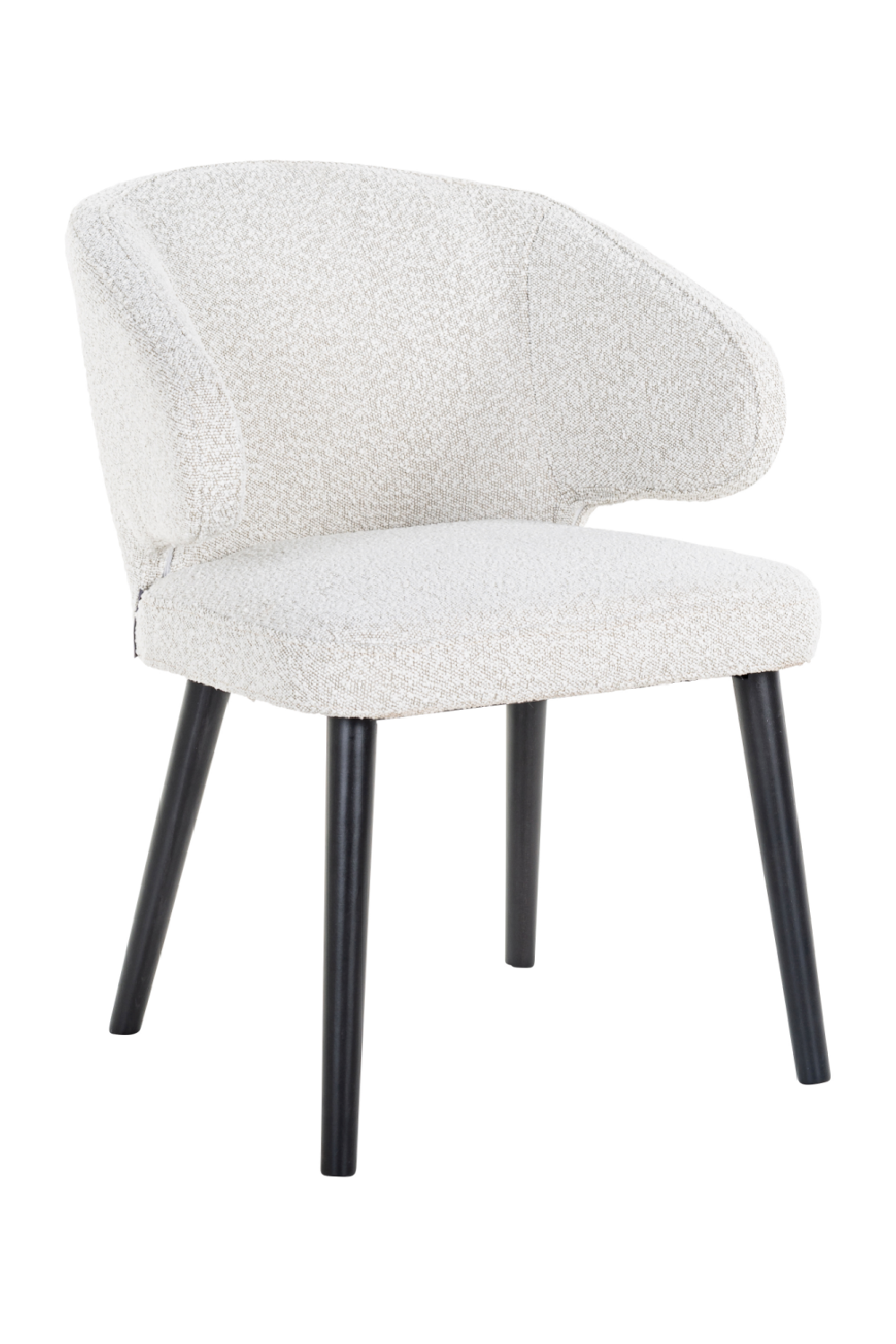 White Bouclé Modern Dining Chair | Oroa.com