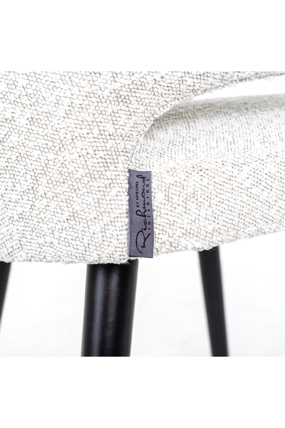 White Bouclé Modern Dining Chair | Oroa.com