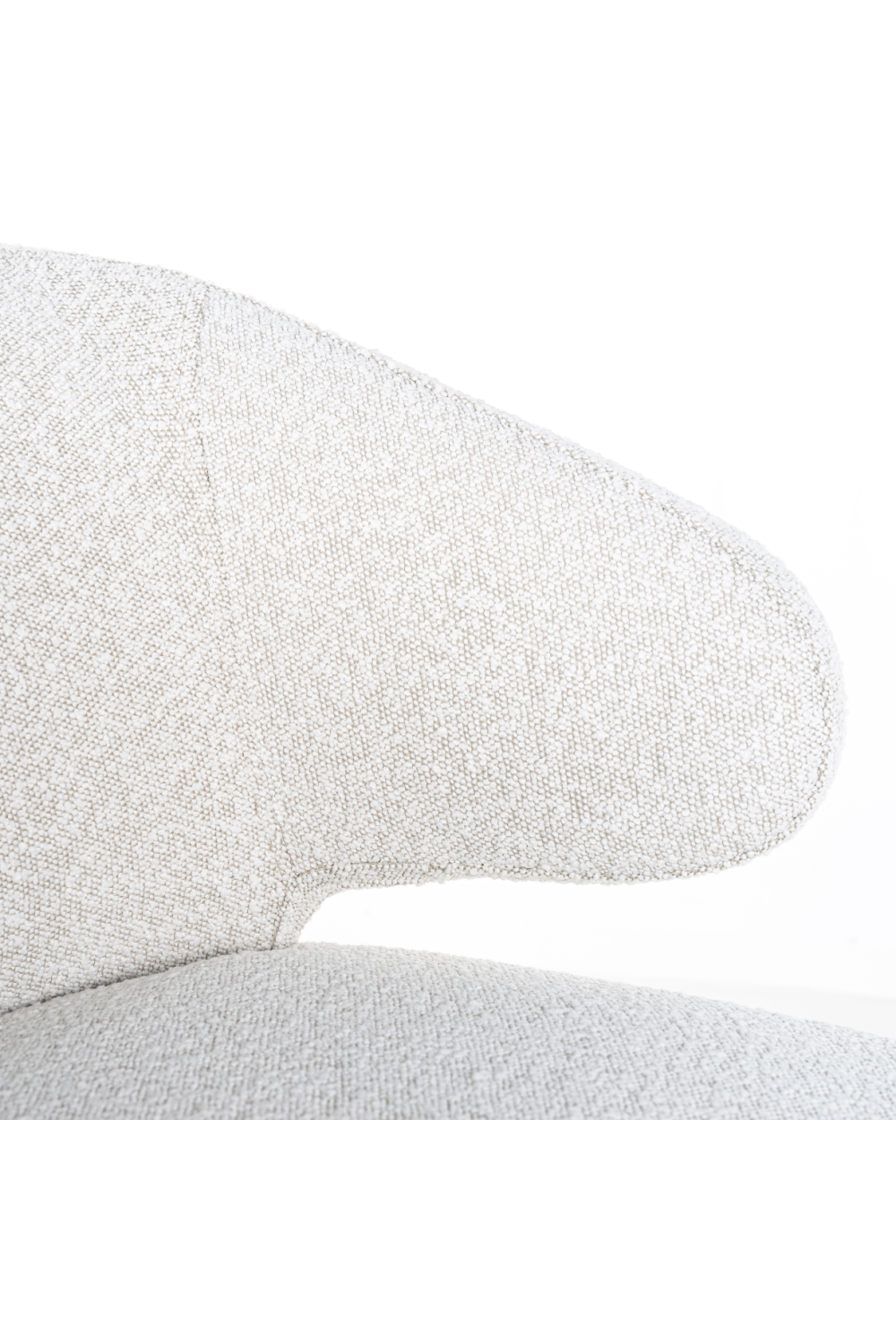 White Bouclé Modern Dining Chair | Oroa.com