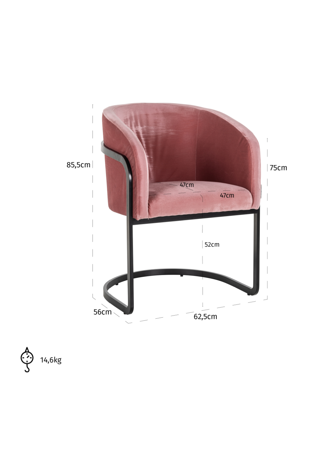 Blush Velvet Chair | Richmond Interiors Chiara | OROA.com