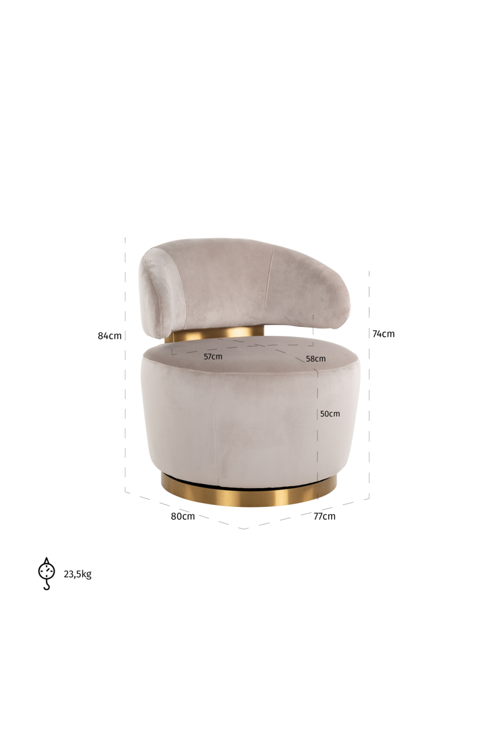 Modern Velvet Swivel Chair | Richmond Interiors Maxime | Oroa.com