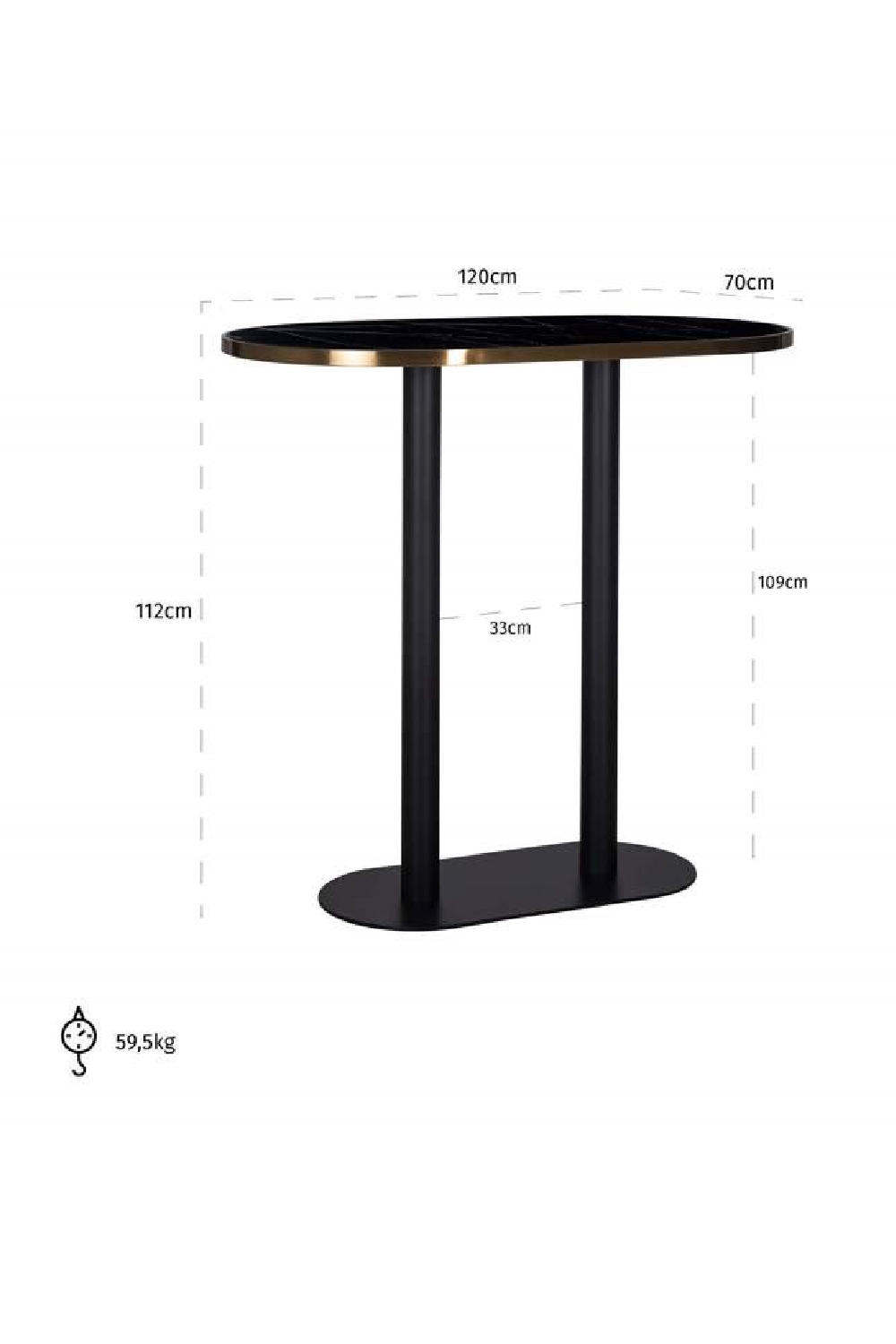 Oval Marble Bar Table | Oroa.com