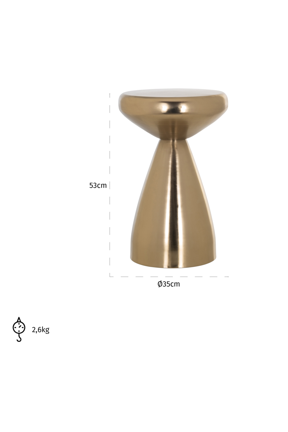 Gold Pedestal End Table | Oroa.com