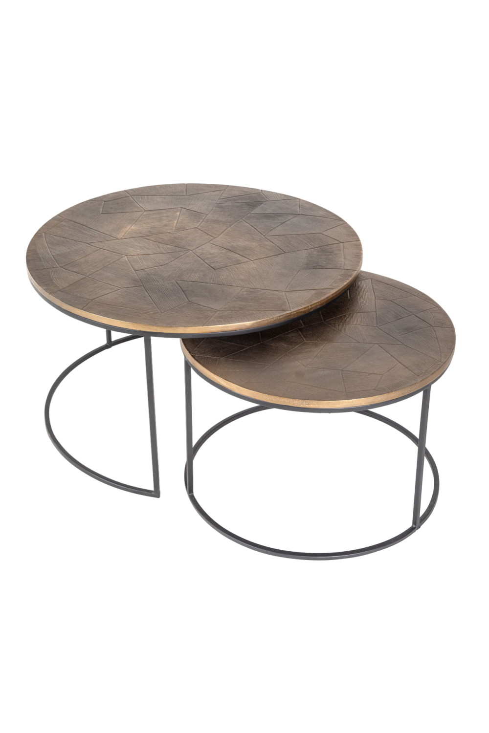 Round Gold Nested Coffee Tables (2) | Richmond Interiors Tulum | Oroa.com