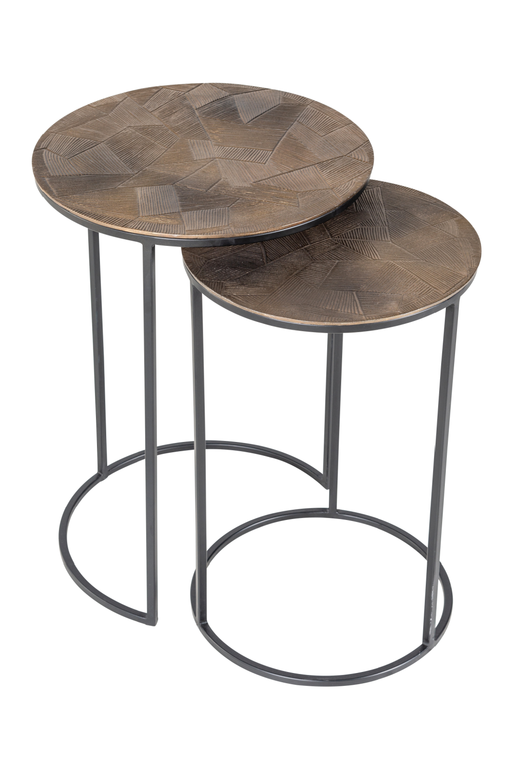 Round Gold Nested End Tables (2) | Richmond Interiors Tulum | Oroatrade.com