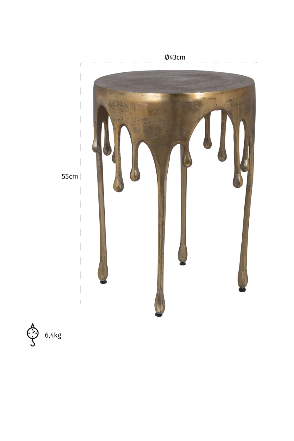 Brass Art Deco End Table | Richmond Interiors Carly | Oroa.com