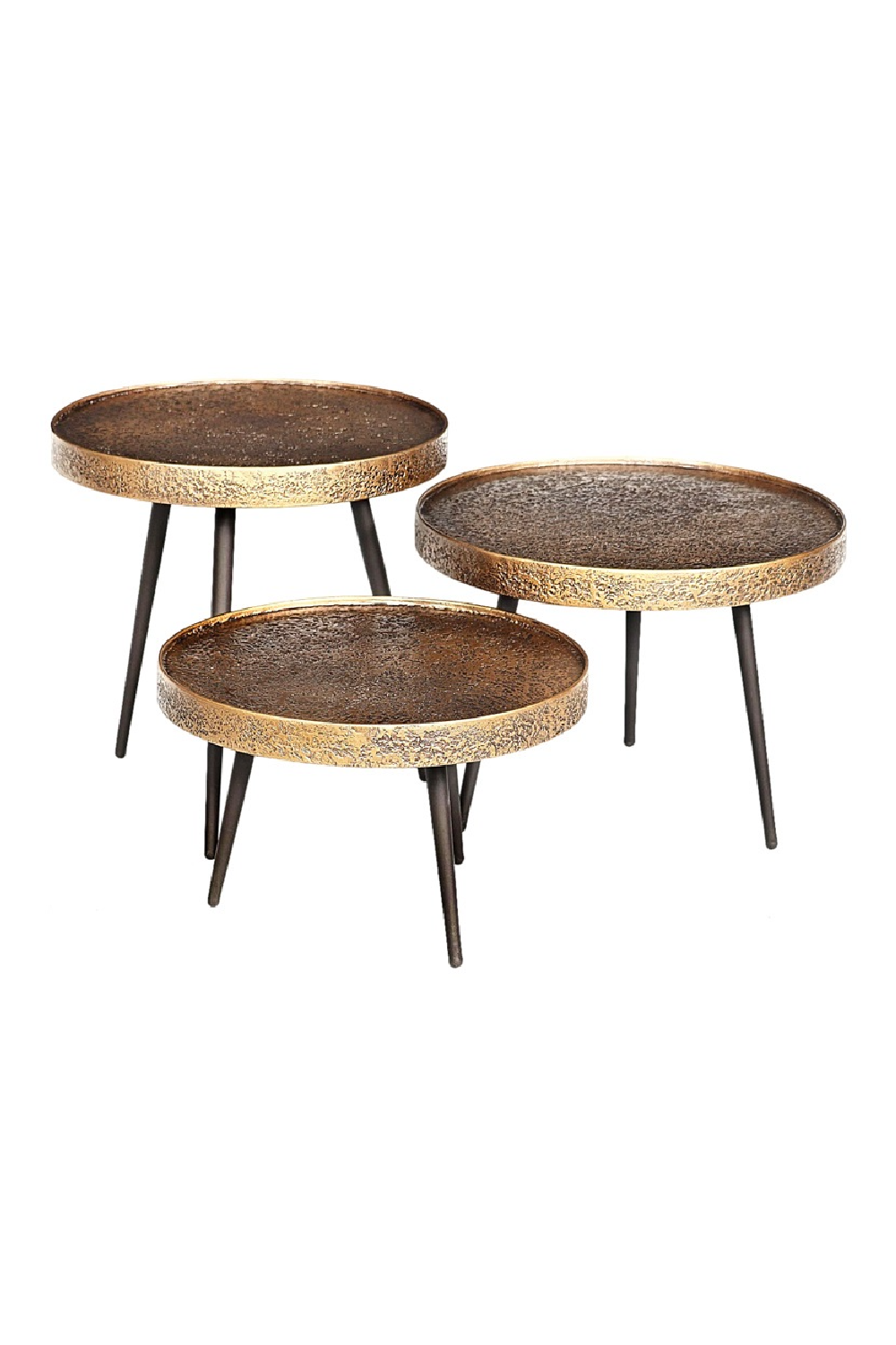 Rustic Gold Coffee Table Set (3) | Richmond Interiors Luton | Oroa.com
