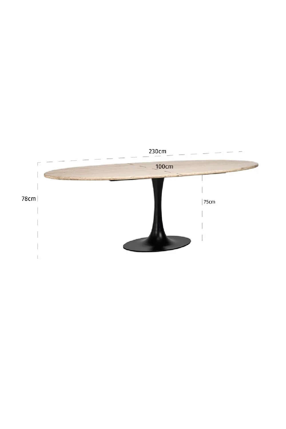 Travertine Pedestal Dining Table | Oroa.com