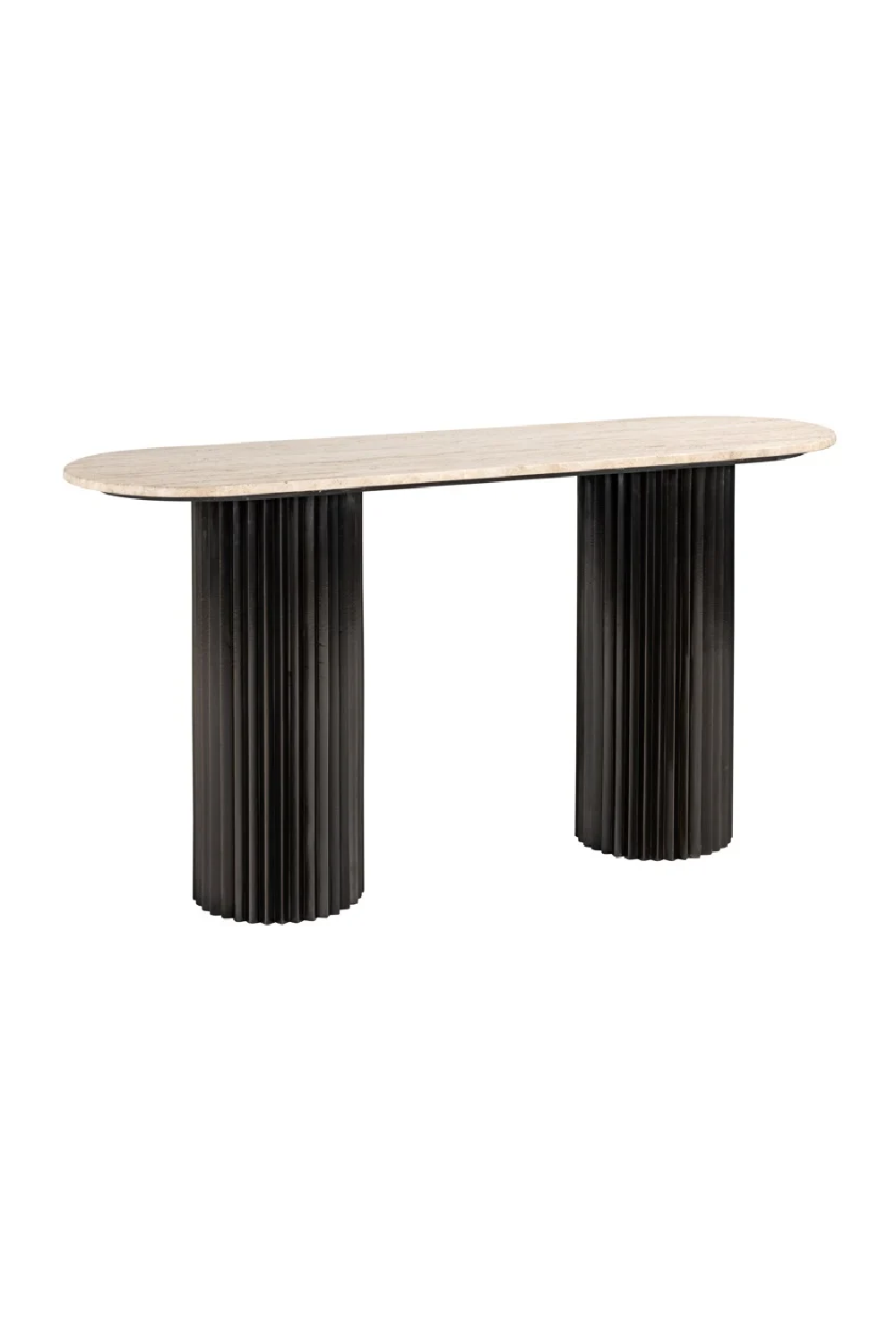 Oval Travertine Modern Console | Richmond Interiors Hampton | Oroa.com