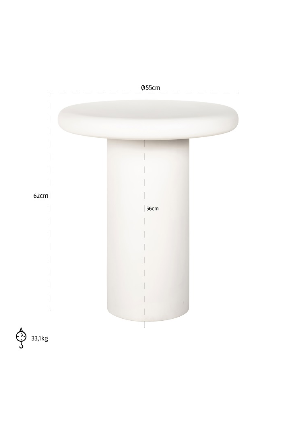 White Round Side Table | Oroa.com