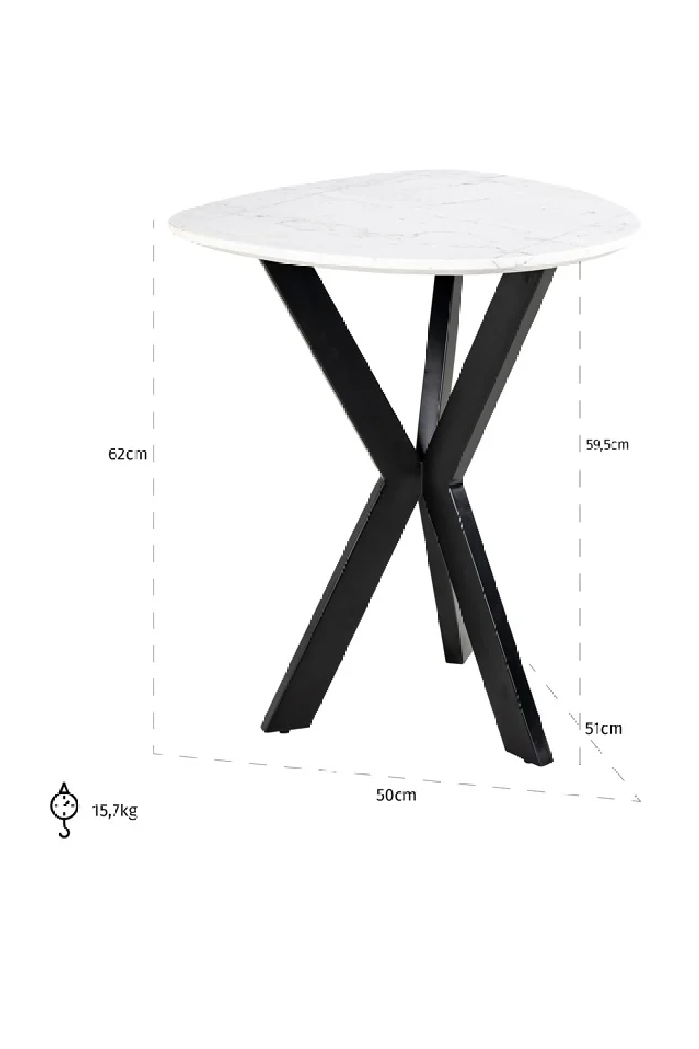 White Marble Side Table | Oroa.com