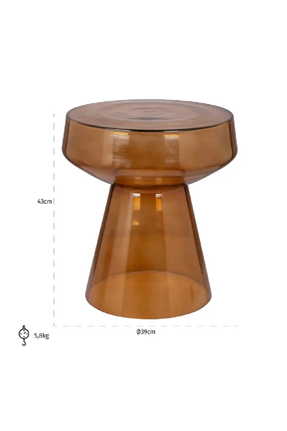 Brown Glass Side Table | Richmond Interiors Bowen | Oroa.com