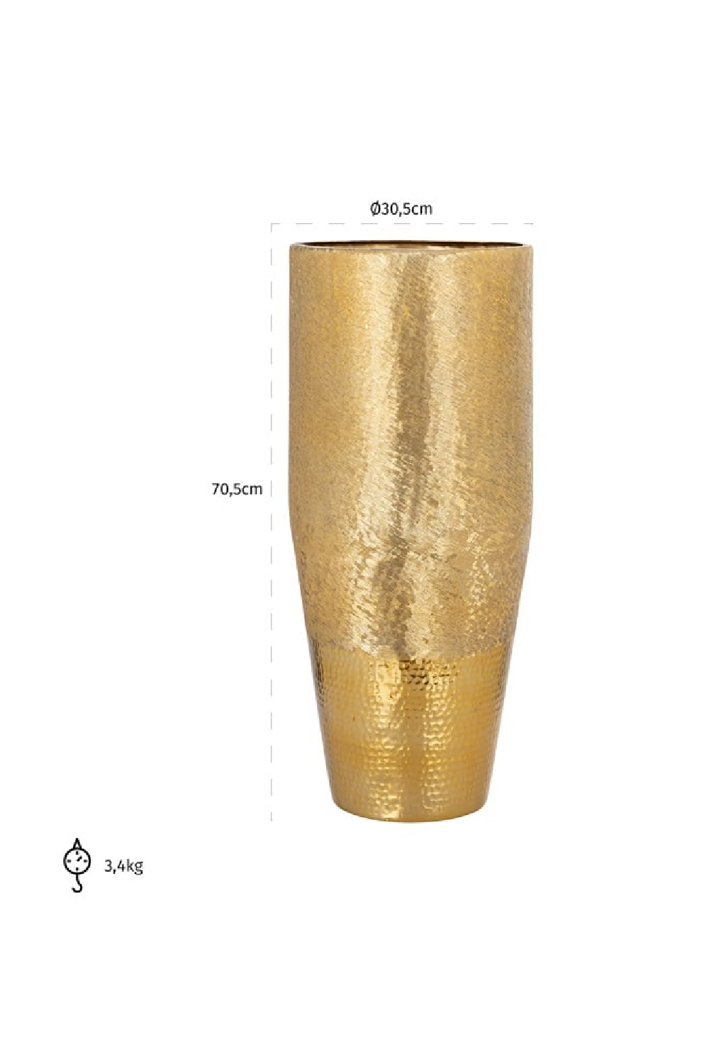 Gold Rustic Vase | Richmond Interiors Nalim | Oroa.com