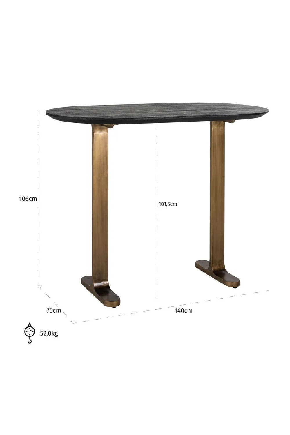 Oval Mango Wood Bar Table | Oroa.com