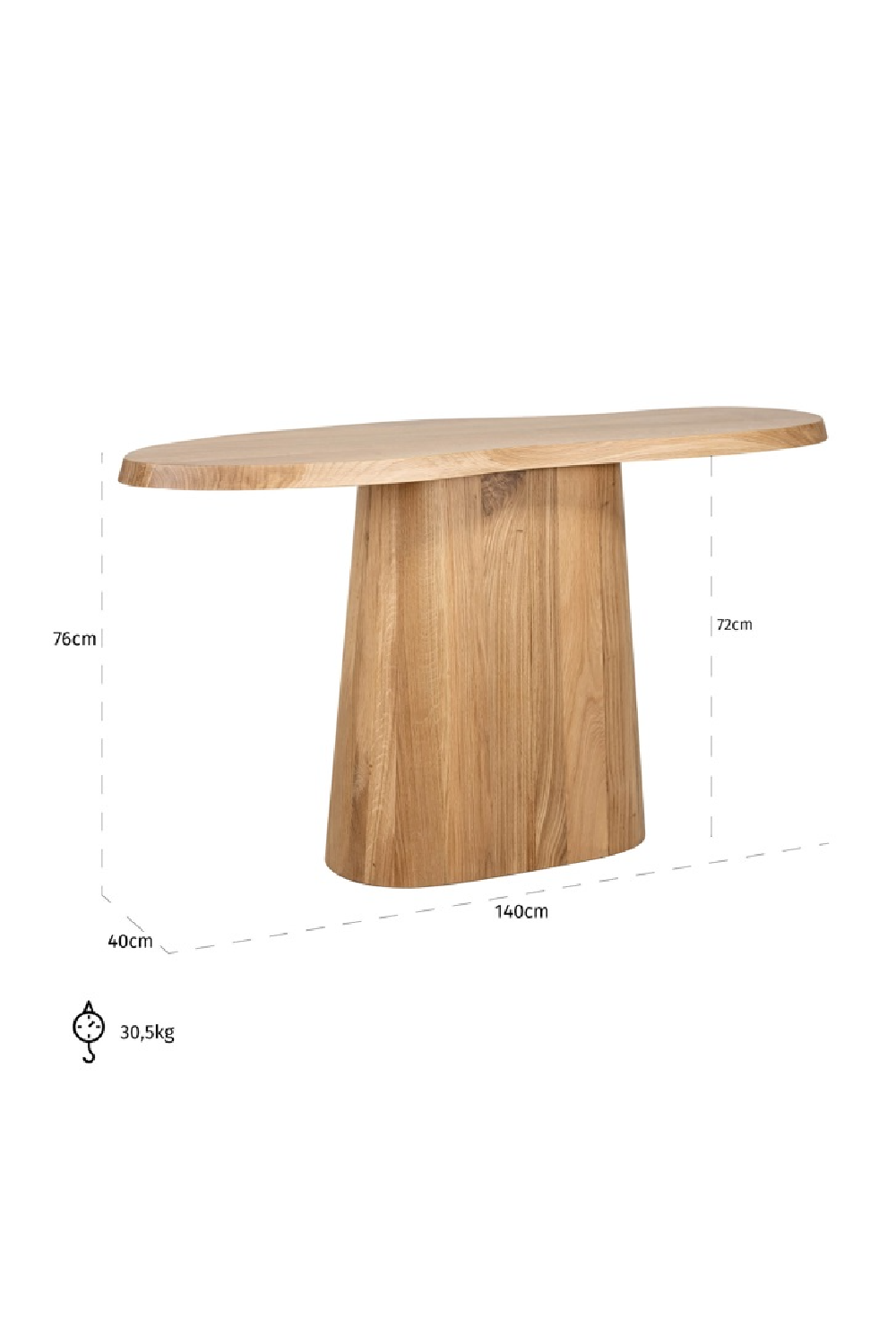 Oak Organic-Shaped Console | Richmond Interiors Riva | Oroa.com