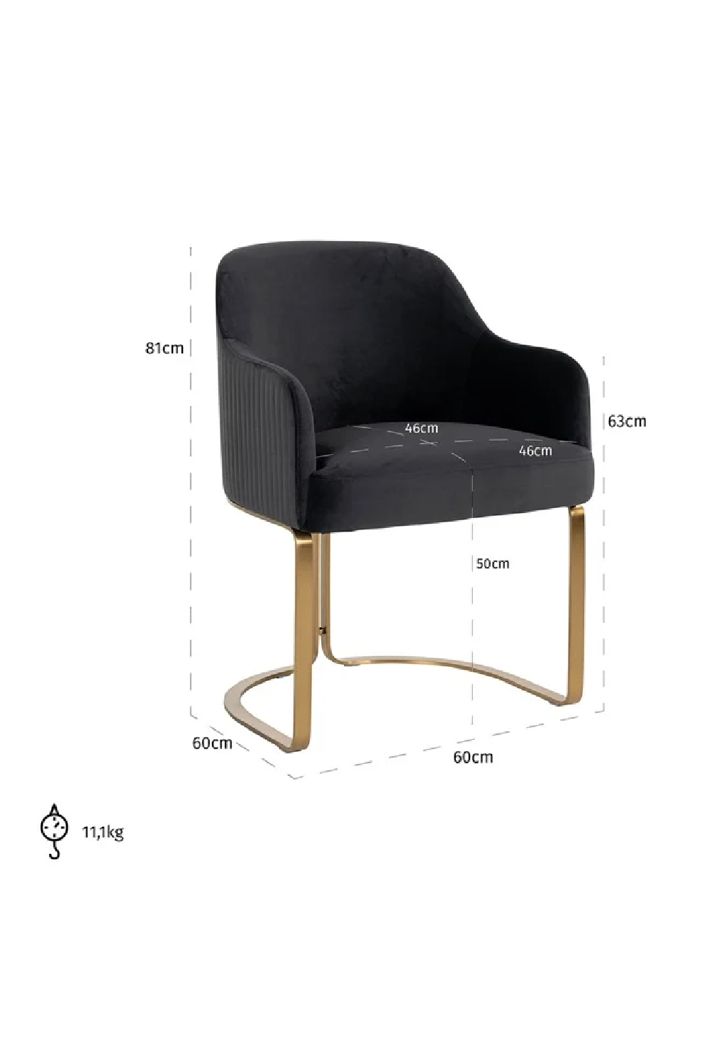 Dark Gray Velvet Armchair | Richmond Interiors Hadley | Oroa.com