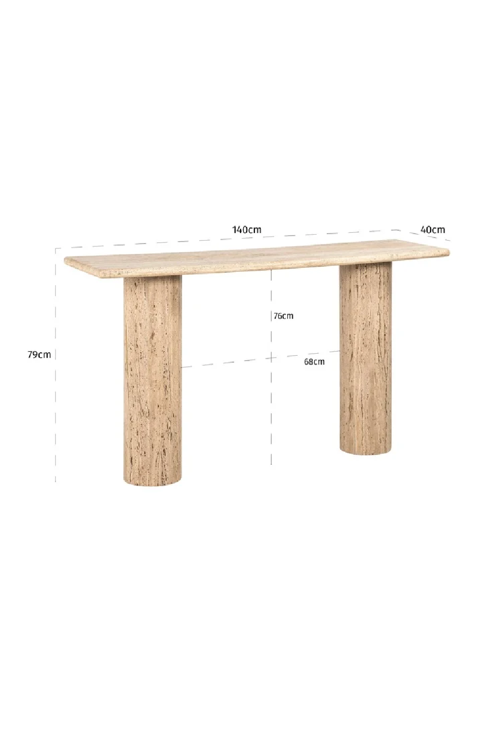 Cream Travertine Console Table | Richmond Interiors Hampton | Oroa.com