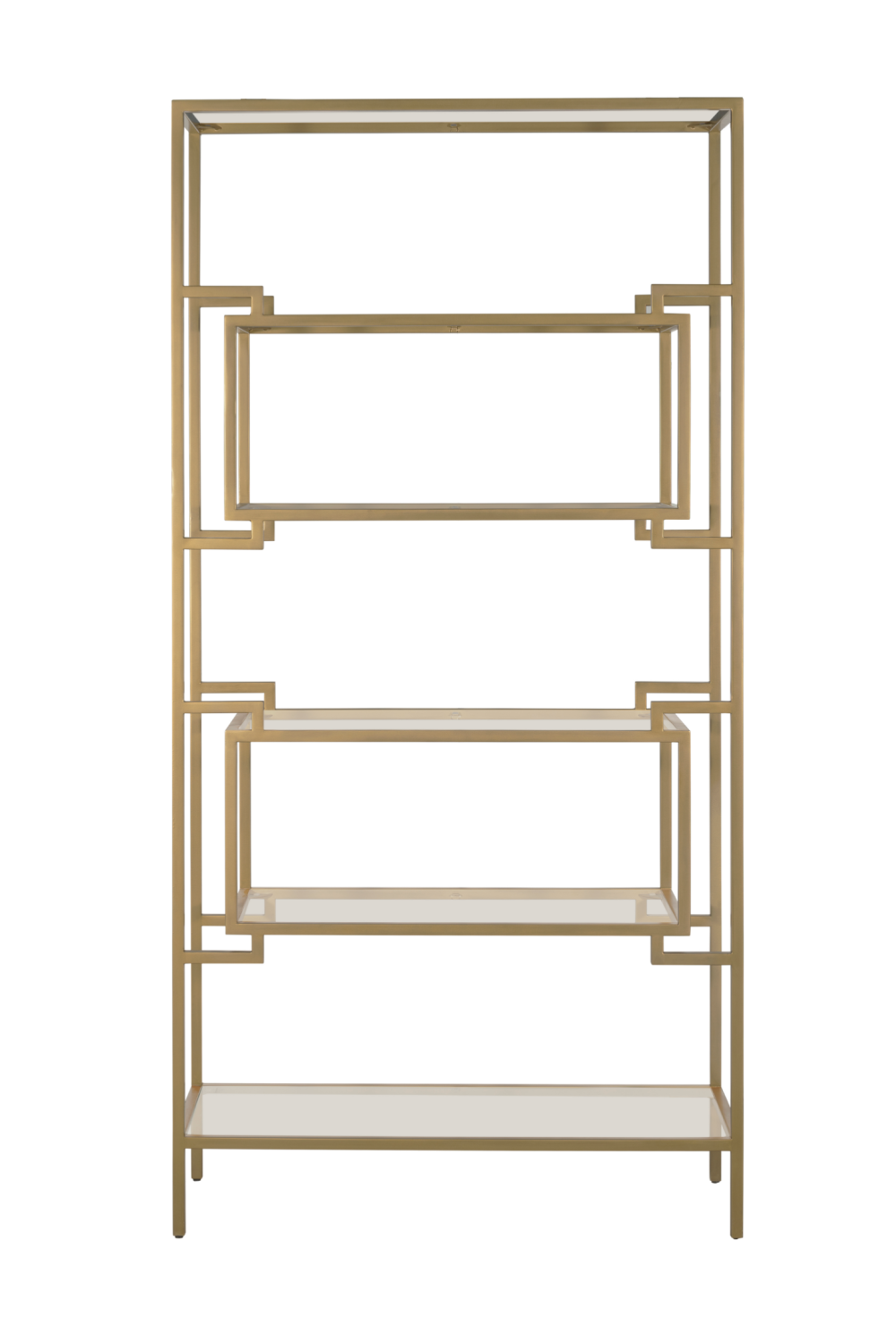 Golden Framed Glass Shelves Display Unit | Andrew Martin Architect
