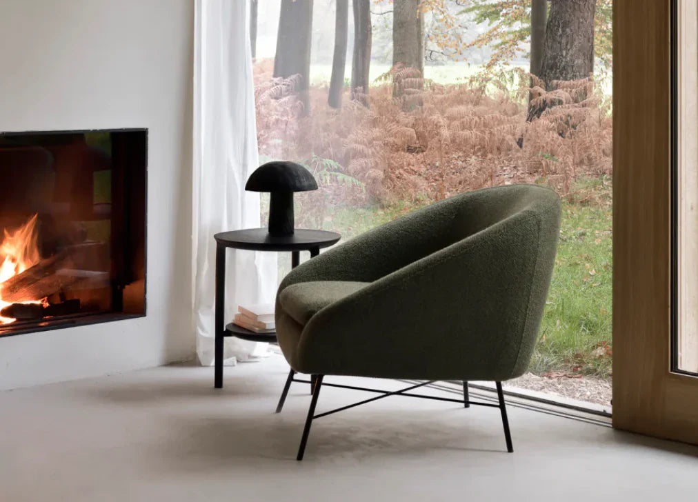 Vintage-style Upholstered Lounge Chair | Ethnicraft Barrow