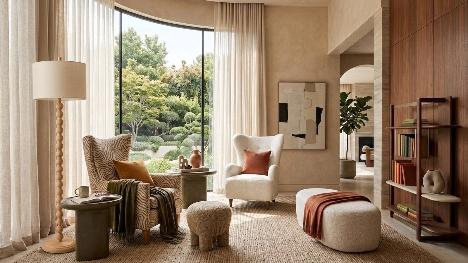Cozy reading corner with chair and lamp | OROA