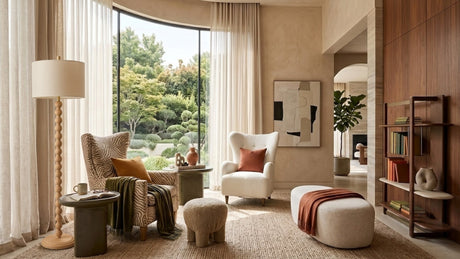 Cozy reading corner with chair and lamp | OROA