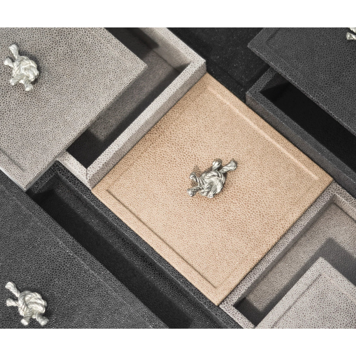 Leather Wrapped Square Box | Pinetti Thalia | OROA.com