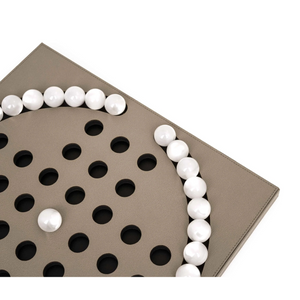 Pearl Pawns Leather Board Game | Pinetti Peg Solitaire | OROA.com