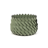 Leather Strips Round Basket S | Pinetti Almeria | OROA.com