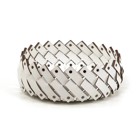 Leather Strips Short Basket | Pinetti Almeria