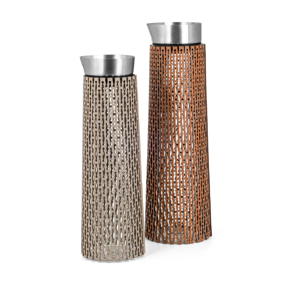 Leather-Wrapped Glass Carafe | Pinetti Sophie | OROA.com