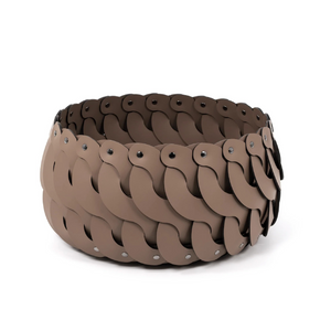 S-Shaped Woven Leather Basket S | Pinetti Alicante | OROA.com