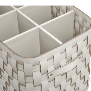 Woven Leather Shoes Basket | Pinetti Demetra | OROA.com