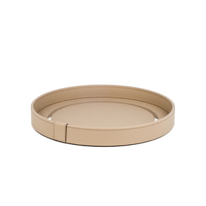 Calfskin Leather Round Tray | Pinetti Venere | OROA.com