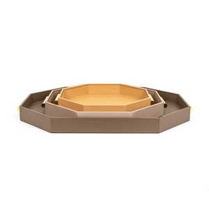 Hexagonal Leather Tray | Pinetti Grace | OROA.com