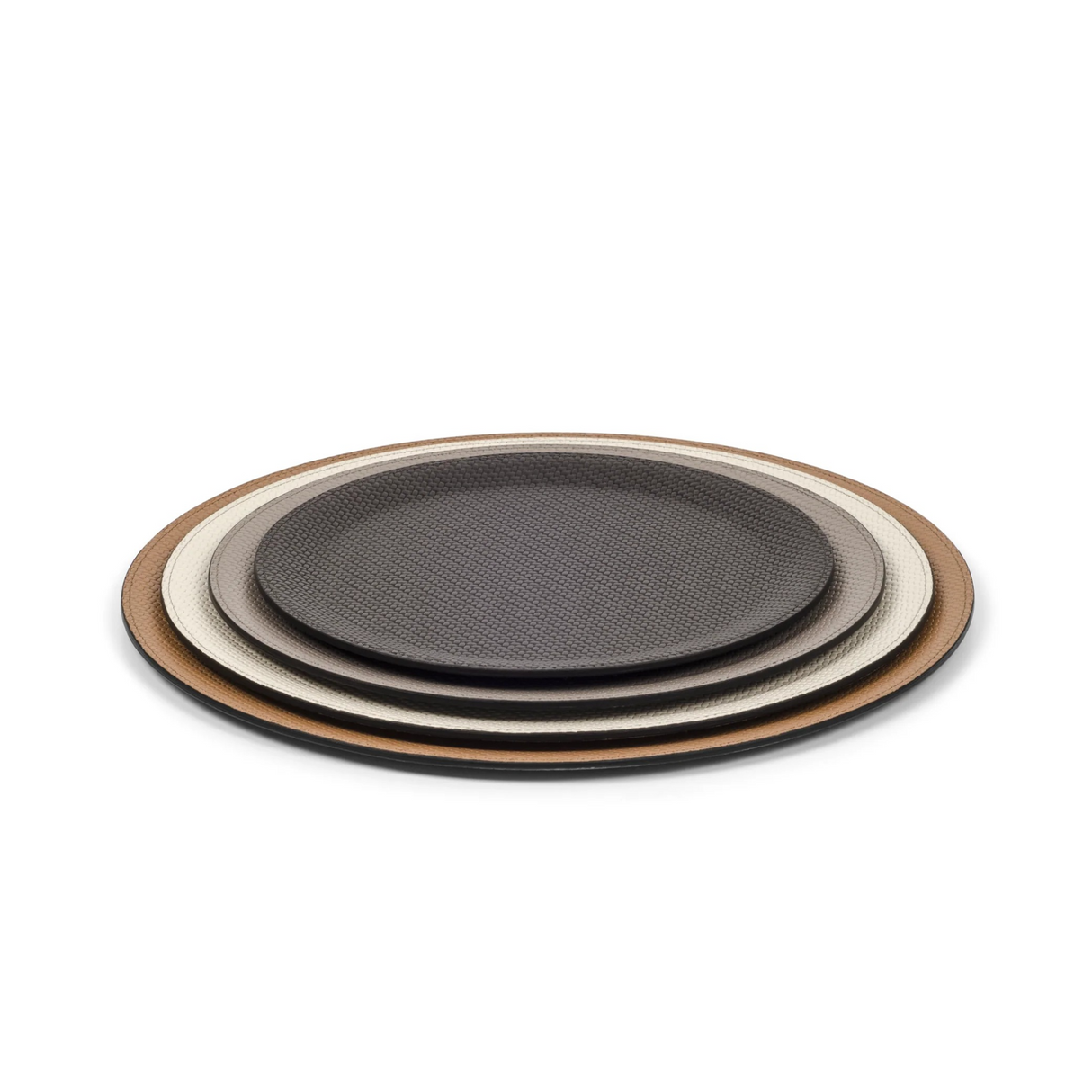Round Calf Leather Tray | Pinetti Victor | OROA.com
