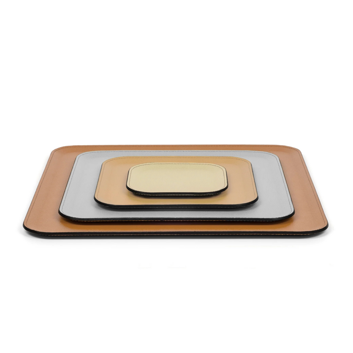 Square Calf Leather Tray | Pinetti Victor | OROA.com