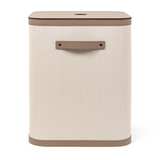 Square Lidded Leather Basket | Pinetti Roda | OROA.com