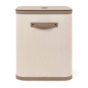 Square Lidded Leather Basket | Pinetti Roda | OROA.com