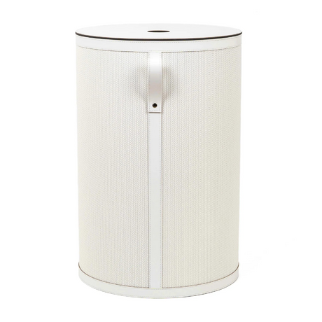 Round Lidded Leather Basket | Pinetti Roda | OROA.com